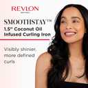REVLON SmoothStay 1 1/2 Inch Curling Iron, Coconut Oil Infused Ceramic Curling Wand with Tourmaline Ionic Technology, Loose Soft Curls, Enhanced Shine, Reduced Frizz