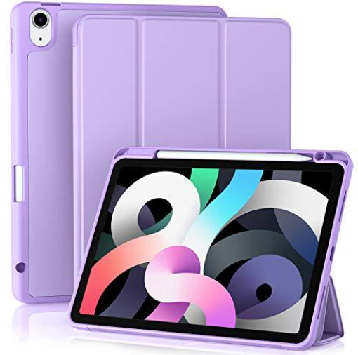 iPad Air 11 Inch Case 7th/6th Generation (M3/M2) 2025/2024, for iPad Air 5th/4th Generation Case 10.9 Inch 2022/2020 with Pencil Holder[Auto Sleep/Wake], Lavender