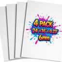 4 Pack Foam Board 24"x36", 0.23" Thick White Poster Board, Acid-Free Double Sided Foam Core Board for Presentation Art, Display, Office, School Projects, Crafting, Sign Making