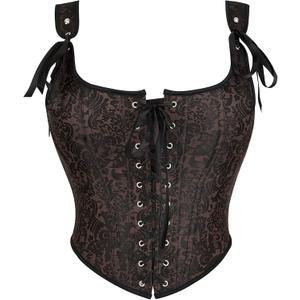Alivila.Y Fashion Womens Sexy Vintage 1920s Renaissance Lace Trim Corset Bustier (Brown)