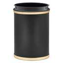 Kraftware Sophisticates Oval Wastebasket with Plastic Liner, Adding Classic Style to The Bathroom and All Other Rooms in The Home or Office, 13 Quart Capacity, Black with Gold Trim