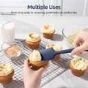 Heat Resistant Silicone Spatula Set: U-Taste 600F High Temp Seamless Food Grade Food Grade Flexible Rubber Silicon Kitchen Cooking Mixing Baking Scraper for Nonstick Cookware Set of 4 (Midnight Blue)