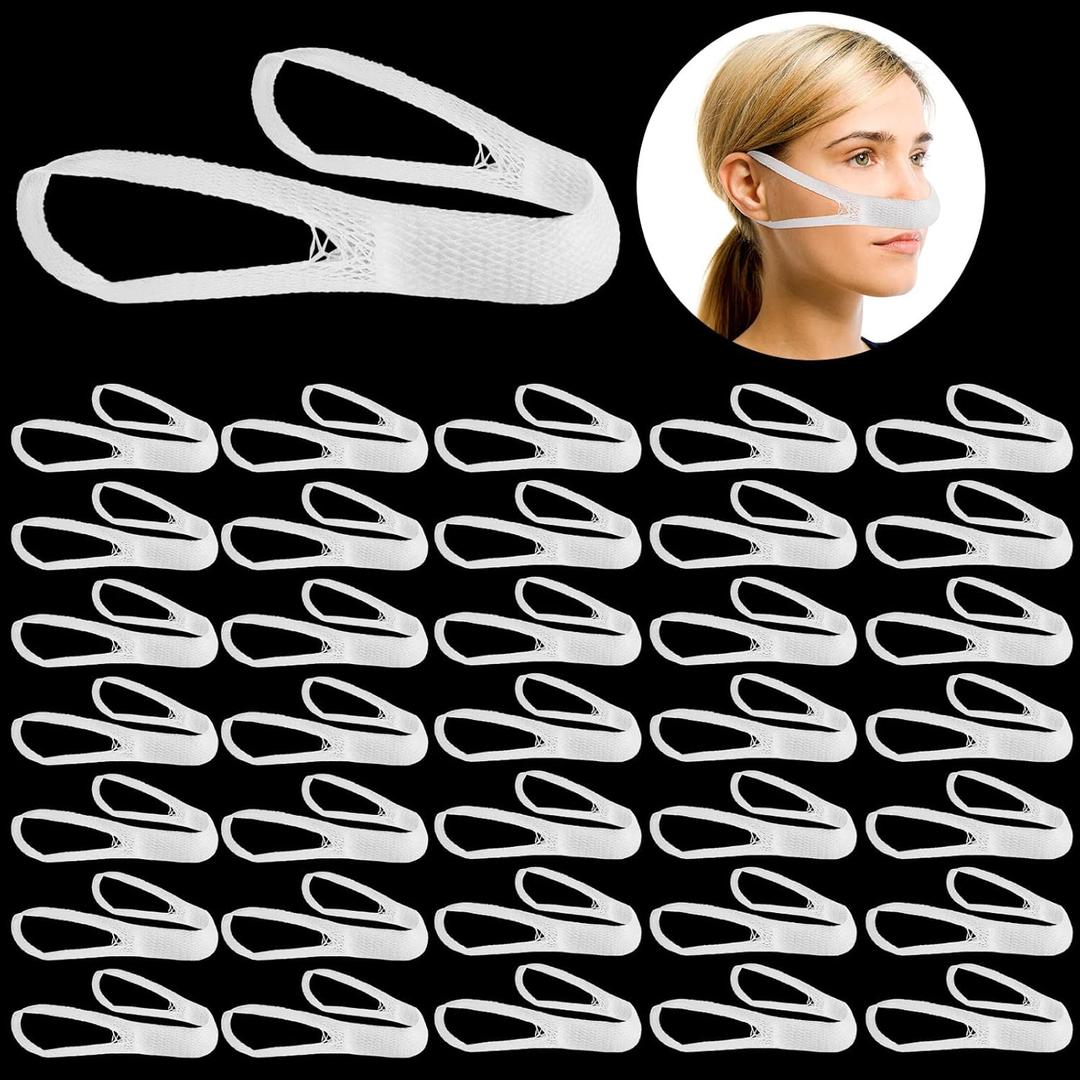 Patelai 40 Pcs Elastic Nose Bandage, External Nasal Bandage Dressing Holder with High Absorption Capacity for Nose, White