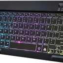 KUNSI Backlit Bluetooth Keyboard for iPad, Rechargeable Slim Portable Wireless Keyboard for iPad Tablets, Compatible for All iOS/Windows/Android System Devices-Black