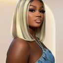 Alididi Highlight P18/613 Blonde Bob Wig Human Hair Straight 13x5 HD Transparent ombre Lace Front Wigs Human Hair Pre Plucked Short Bob Wig human hair 180% Density 613 bob wigs for black women 10 Inch