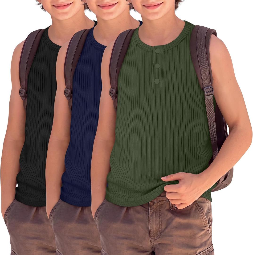 3 Pack Toddler Boys Tank Tops