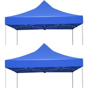 2 Pcs Canopy Top Replacement Cover, 114.17 x 114.17 inches Canopy Cover Waterproof Sunshade Top Outdoor Canopy Replacement Parts for Outdoor Garden Patio Picnic Camping (Blue)