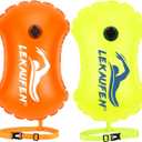 Swim Buoy for Open Water 2 Pack, 20L Swim Safety Float Waterproof Dry Bag for Swimmers Triathletes Kayakers Snorkelers, Swimming Pull Buoy for Safer Swim Training (Yellow & Orange)
