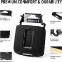 Center Console Armrest Lid with Steel Bracket, Black Synthetic Leather Console Lid for 2014-2019 Chevy Silverado/Tahoe/Suburban & GMC Sierra/Yukon/Yukon XL, Replaces 0227083AA