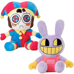 Jax and Pomni Plush,Horror Cute Stuffed Plushies Doll Toys, Jax and Pomni Plush for Birthday Christmas, Kids and Adults Choice (2pcs)