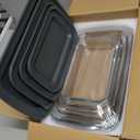 8-Piece Deep Glass Baking Dish Set with Plastic lids,Rectangular Glass Bakeware Set with Lids, Baking Pans for Lasagna, Leftovers, Cooking, Kitchen, Freezer-to-Oven and Dishwasher, Gray