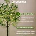 TYBEEU 6ft Lighted Eucalyptus Tree with 300 Warm White LED Lights, Dimmable, Ideal for Indoor & Outdoor Holiday Decor, Home, Garden, Wedding & Party