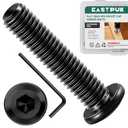 20Pcs M10-1.5 x 40mm Flat Head Socket Cap Screws Bolts 304 Stainless Steel Black Zinc Plated Furniture Bolts, Fully Threaded M10 Bolt with Hex Spanner
