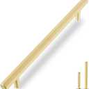 QOGRISUN 2-Pack Solid Brass Cabinet Pulls Hexagon Drawer Handles,7-9/16-Inch Hole Center, Suitable for Kitchen Bathroom Dresser Cupboard Hardware, 10-Inch Total Length, Brushed Finish