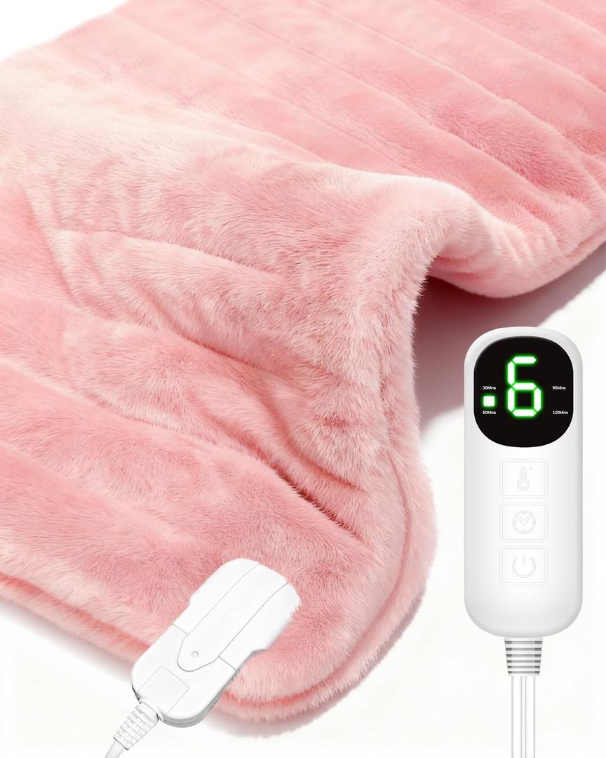 Heating Pad for Period Cramps, Electric Heating Pad for Lower Back,Abdomen Pain Relief,6 Heat Setting (Max 158F), 2H Auto-Off,6ft Cord, Machine Washable, Christmas Gift for Women,12" x 24"