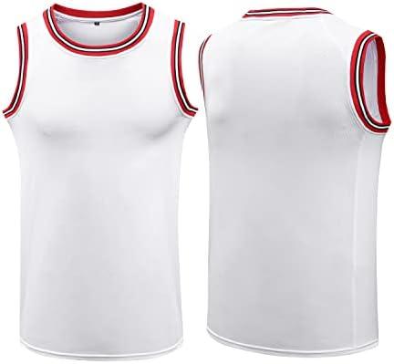 YWIES Plain Basketball Jersey, Blank Team Uniform, Hip Hop Hipster Short Sleeveless Active Shirts, 2XL