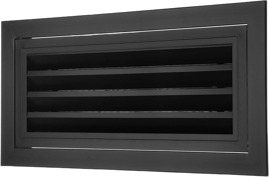 PATIKIL 8" x 20" Aluminum Gable Vent, 1Pcs Return Grille Gable Louver Air Vent with Screen Mesh Filter Removable Door for Sidewall Wall Ceiling Floor Attic Shed HVAC System, Black