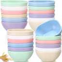 Tioncy 24 Pack 4.5 oz Small Dessert Bowls Wheat Straw Soy Sauce Dishes 3.7 x 3.7 x 1.5 Unbreakable Dipping Saucers Bowls Mini Prep Saucer for Side Dish Ketchup Soy Dessert Snack(Bright Color)