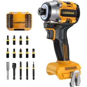 20V Cordless Impact Driver (Tool Only) Compatible with Dewalt Battery, 2390 In-lbs Max Torque Brushless 1/4" Impact Driver, Reverse Auto-Stop 12 Speed Impact Drill with LED Light, S2 Bits Set