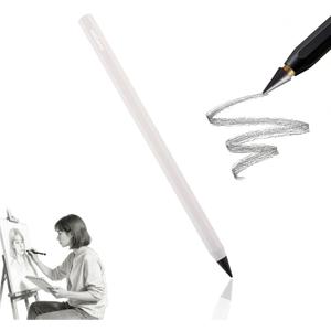 Pencil, Forever Pencil, Metal Alloy Writing Instrument, That Never Needs Sharpening, Reusable Metal Inkless Pencils, Ideal for Writing & Drawing (White)