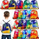 Weewooday 20 Pcs Dinosaur Party Favor Bags Drawstring Gift Goodie Treat Bag Dinosaur Candy Party Supplies Backpack for Birthday Candy Decoration(Cute Style)