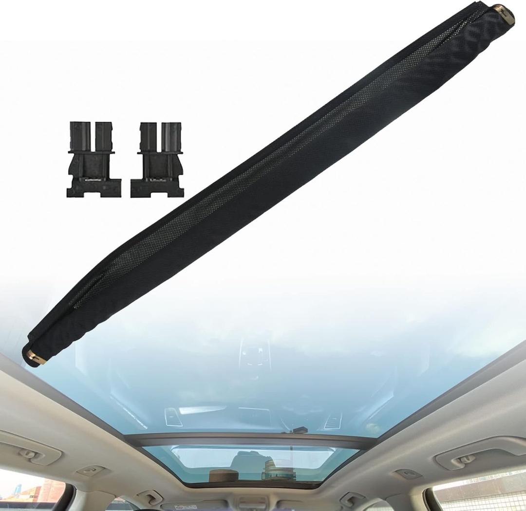 Black Curtain Sunroof Sunshade Shade Cover Sunroof Sunshade Roller Shutter with 2 Clips W/Clip Replacement for Q5