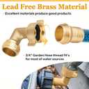 Garden Hose Bib Adapter, 90 Degree Brass Hose Elbow and 1-1/16" Fine Thread Female x 3/4 GHT Male Backflow Preventer Adapter, Garden Hose Connector (2 Set)