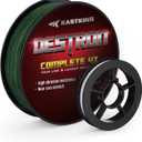 KastKing Destron Braided Fishing Line, Highly Abrasion Resistant, Improved Knot Strength, Ultra-Thin Diameter Superline, Zero Stretch & Memory, CFT Color Fast Technology, 75% Thinner Than Mono (300 Yds-50 LB, Z-Plus Version-X4-Moss Green)