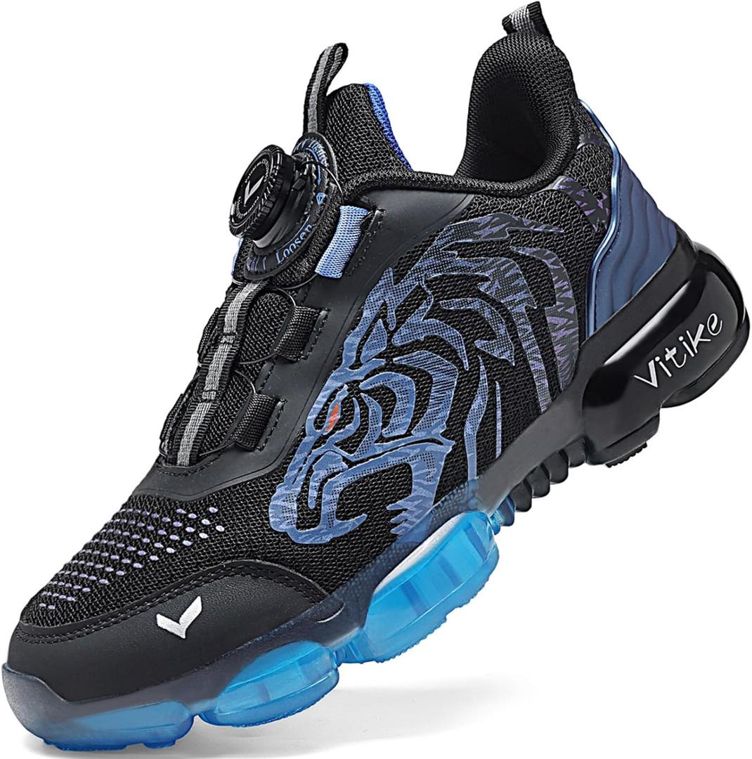 Kids Sneakers Boys Girls Running Tennis Shoes Athletic Sports Casual (7 Big Kid, Black/Royal Blue-8160-1) Size 40