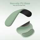 MOSISO Wrist Rest Support for Mouse Pad&Keyboard Set, Circle Curved Ergonomic Mousepad&Coaster Non-Slip Base Home/Office Pain Relief&Easy Typing Pad with Soft Cloth&Silicone Lining, Antique Green
