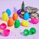 JOYIN 3.15" Easter Eggs, Large Fillable Plastic Eggs Empty Colorful Bright Eggshells with Hinge for Easter Hunt, Filling Treats, Party Favor, Basket Stuffers, Classroom Prize Supplies, 100PCS