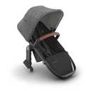 UPPAbaby RumbleSeat V3 Second Lower Seat - Compatible with Vista V2 and Vista V3 - All-Weather Seat + Magnetic Buckle  Adapters Included - Greyson (Charcoal Mlange/Carbon Frame/Saddle Leather)