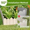 Ruppence 40Pcs 42ft (5.5'' Exposed Height) Landscape Edging Border, Flowerbed Garden Edging Border, Bendable Plastic Lawn Edging,White Flower Bed Edging Borders for Landscaping