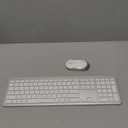 Wireless Keyboard and Mouse Combo - Full Size Slim Thin Wireless Keyboard Mouse with Numeric Keypad 2.4G Stable Connection Adjustable DPI (White & Silver)