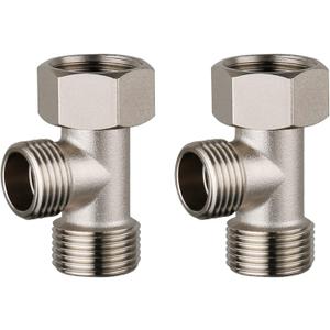 2PACK Bidet T-Adapter, 7/8" (15/16") and G1/2 Solid Brass 3-Way Tee Connector, Polished T Valve Toilet Tank Adapter for Handheld Bidet, Shower Head, and Sprayer Hose