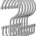 24 Pcs Shower Curtain Hooks, OEH Shower Curtain Rings, Durable Silver Shower Curtain Hooks Rust Proof, Shower Rings for Curtain, Free Sliding Anti-Drop Double Shower Hooks for Shower Curtain, Chrome