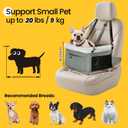 Conlun Dog Car Seat Booster for Small Pet Under 20lbs, Portable Travel Puppy Car Seat with Internal Steel Frame, Comfort Cushion & Storage Pockets, Adjustable Straps Fit Most Cars, Grey