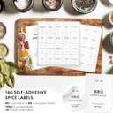 2 x Minimalist Spice Container Labels Self-Adhesive - 160 Stickers for Spice Jars, Spice Jars & Drawers, Round & Rectangular, Waterproof Spice Organiser Labels for Kitchen Organisation (White)