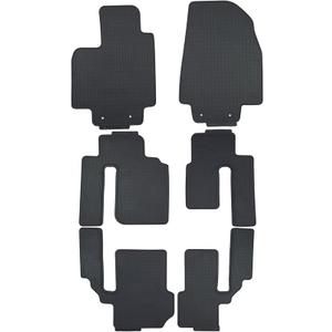 Custom-fit for 2008-2015 Mazda CX-9/ CX9 Floor Mats 3-Row All-Weather Rubber Floor Liners Heavy Duty Set (Black)