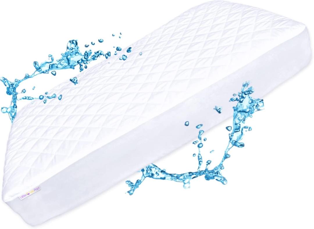 2 x Crib Mattress Protector Pad - Waterproof & Noiseless, Ultra-Soft Breathable Mattress Cover for Baby Cribs and Toddler Beds, Highly Absorbent Fitted and Dryer Safe (Standard Crib 52x28 (Pack of 1))