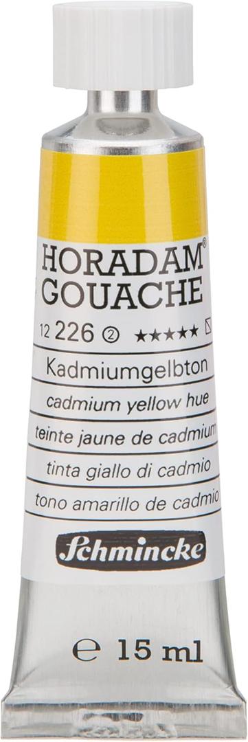 Schmincke - HORADAM Gouache, cadmium yellow hue, 226, 15 ml, finest gouache color, highest concentration of pigments, luminosity and depth of color