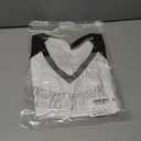 Remidoo Womens Casual Graphic Crop Top Short Sleeve Baby Tee Summer V Neck T Shirt White Medium