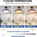 BAYSQUIRREL Slim Retractable Ceiling Fan with Light and APP/Remote Control, 42in Modern Smart RGB Ceiling Fan with Bluetooth Speaker, Dimmable Full Spectrum with Memory, 6-Speed Reversible Fan, Black