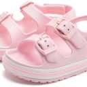 WUROSO Toddler Buckle Sandals Open Toe Water Sandal with Adjustable Back Strap for Boys Girls Pink 10