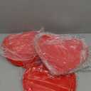 10 Pcs 9.5 Inch Heart Shaped Melamine Plates Dinner Plates Heart Dinnerware Dishes for Valentines, Birthdays, Bridal Showers, Baby Showers (Red)