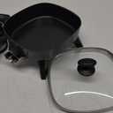 Elite Gourmet EFS-400# Personal Stir Fry Griddle Pan, Rapid Heat Up, 600 Watts Non-stick Electric Skillet with Tempered Glass Lid, Black
