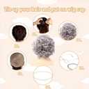 Old Lady Wig and Accessories, Gray Wigs for Women, Natural Appearance, Breathable and Comfortable, Suitable for Role Playing, Halloween Parties, Stage Performances (5Pcs Set, Grey)