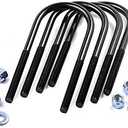 Rough Country 1/2" Round Suspension U-Bolts | 1/2 x3.75 x 9-7618,Black