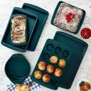 Chicago Metallic Everyday Nonstick 9-Inch Round Cake Pan, Emerald Green, Durable Carbon Steel for Perfect Baking