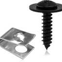 6 x 10 Sets Fender Liner Clips Splash Shield Screw Nut Kit Compatible with Honda Acura BMW 90308-SB2-013 90114-SE0-000 (Black)